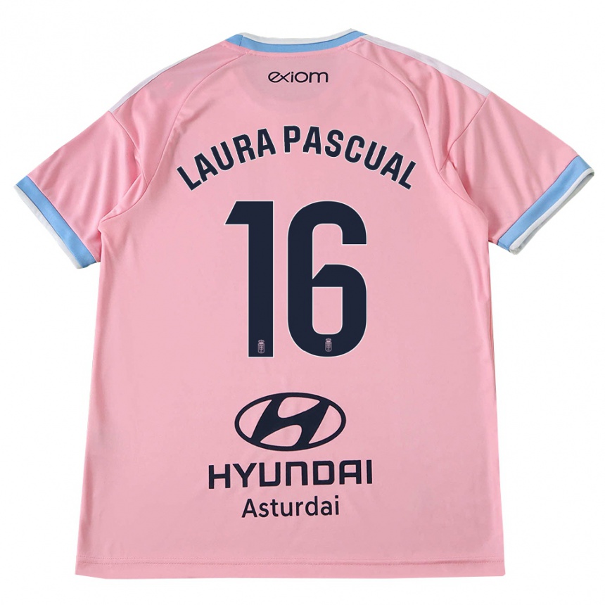 גברים כדורגל Laura Pascual #16 כחול תירס ורוד הרחק ג'רזי 2026/27