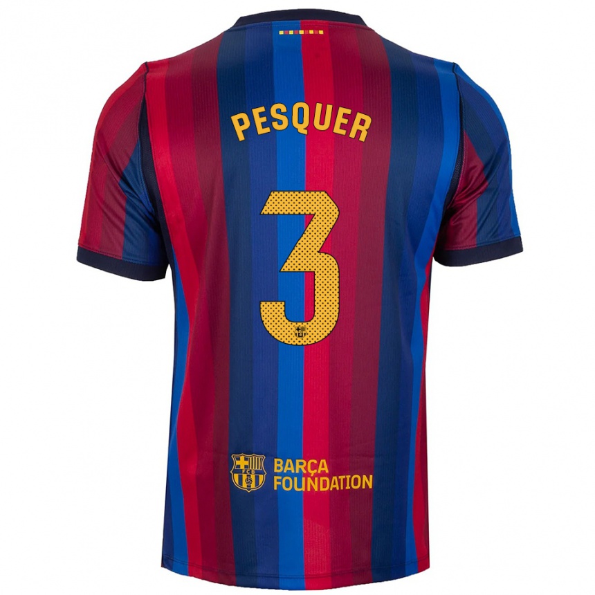 נשים כדורגל Jordi Pesquer #3 כחול מלכותי אדום צהוב ג'רזי ביתית 2026/27