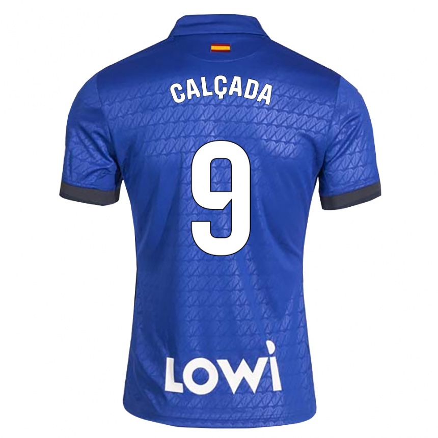 נשים כדורגל Gonzalo Calçada #9 לבן כחול שחור ג'רזי ביתית 2026/27