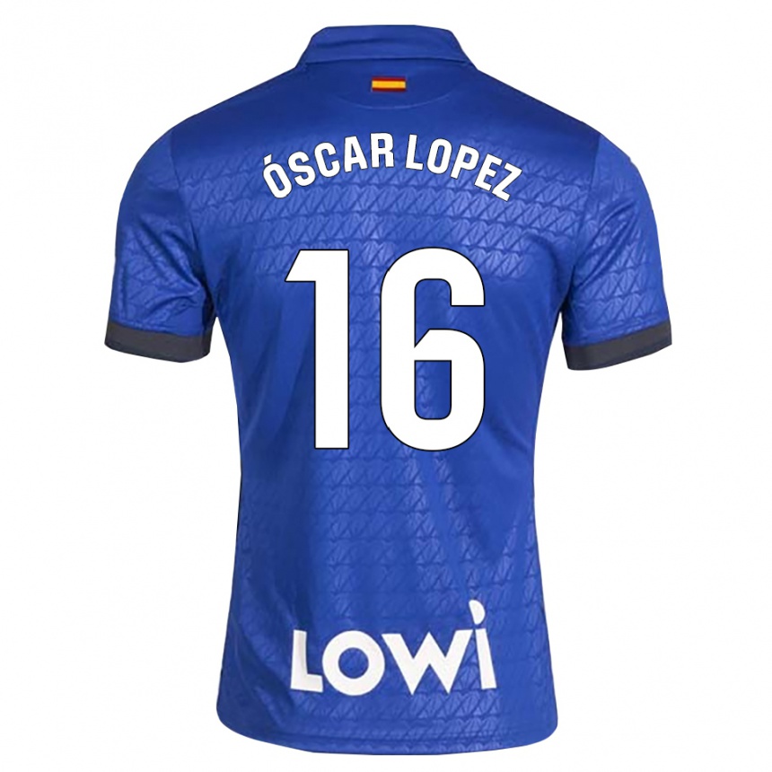 נשים כדורגל Óscar López #16 לבן כחול שחור ג'רזי ביתית 2026/27