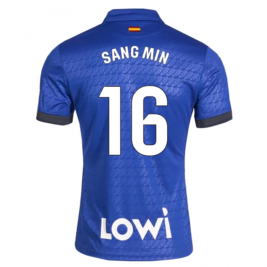 נשים כדורגל Sang-Min Lee #16 לבן כחול שחור ג'רזי ביתית 2026/27