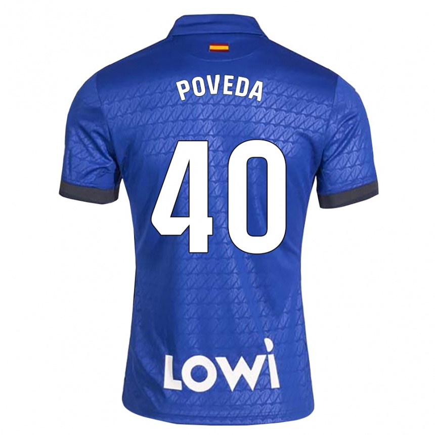 נשים כדורגל Pedro Poveda #40 לבן כחול שחור ג'רזי ביתית 2026/27