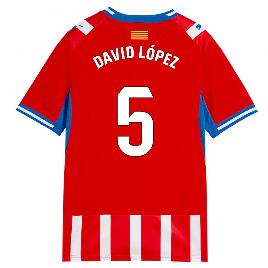נשים כדורגל דויד לופס #5 אדום לבן כחול שמיים ג'רזי ביתית 2026/27