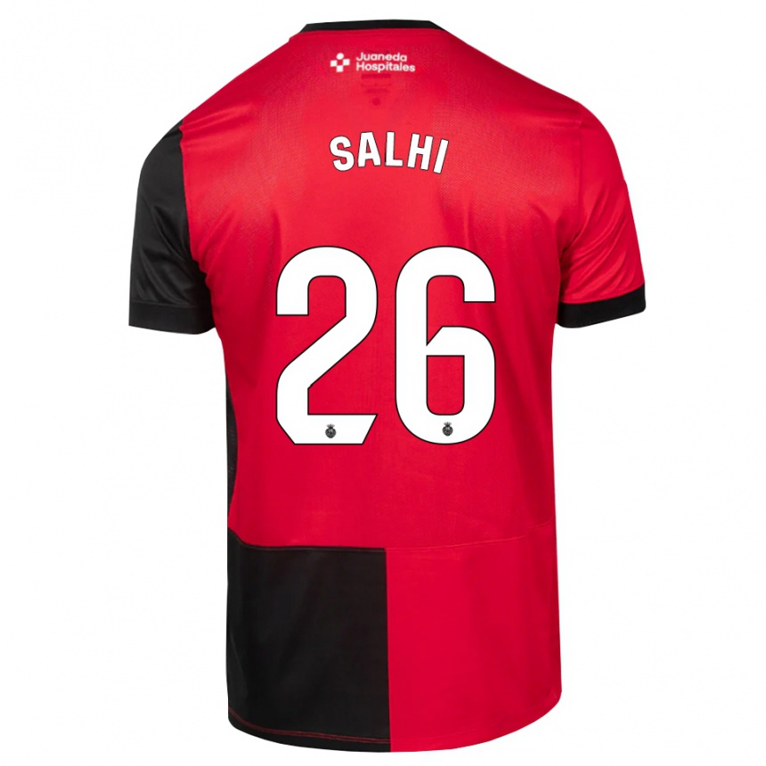 נשים כדורגל Iliesse Salhi #26 שחור אדום לבן ג'רזי ביתית 2026/27