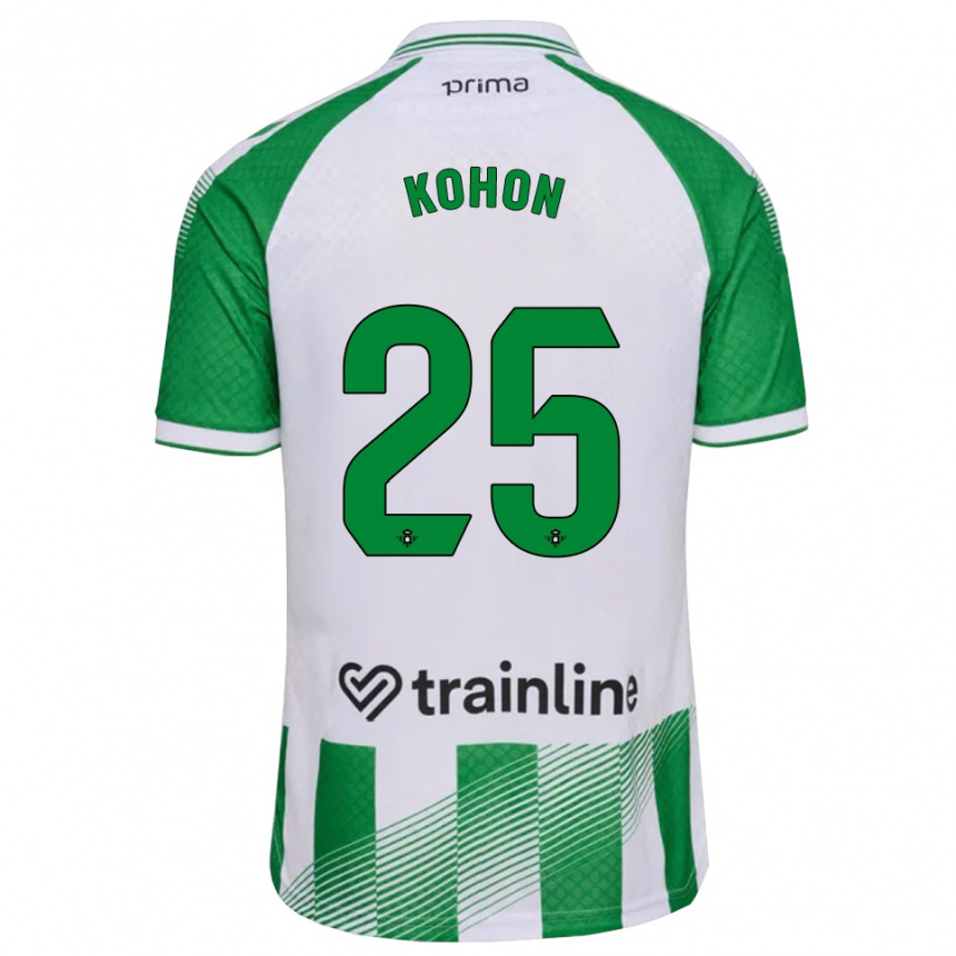 נשים כדורגל Rudy Kohon #25 ירוק בהיר שחור לבן ג'רזי ביתית 2026/27