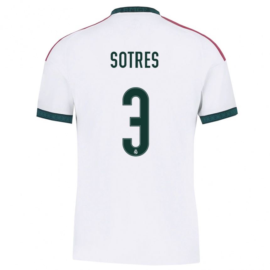 נשים כדורגל Alfredo Sotres #3 ירוק כהה לבן אדום ג'רזי ביתית 2026/27