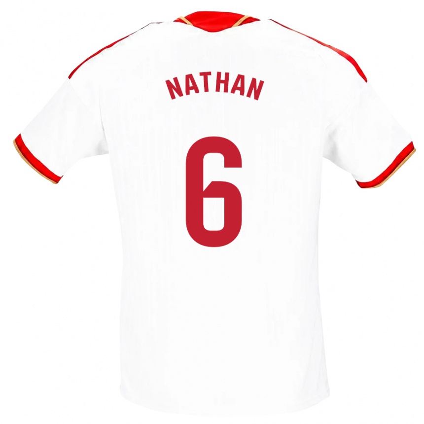 נשים כדורגל Nathan Sánchez #6 לבן אדום ג'רזי ביתית 2026/27