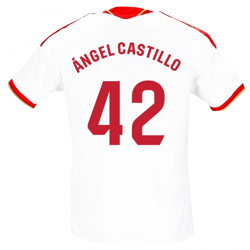 נשים כדורגל Manuel Ángel Castillo #42 לבן אדום ג'רזי ביתית 2026/27