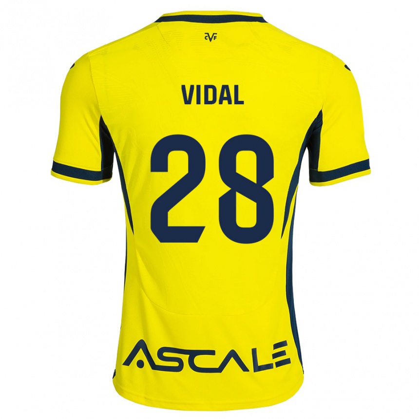 נשים כדורגל Aran Vidal #28 צהוב שחור אדום ג'רזי ביתית 2026/27