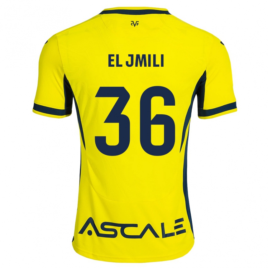 נשים כדורגל Nizar El Jmili #36 צהוב שחור אדום ג'רזי ביתית 2026/27