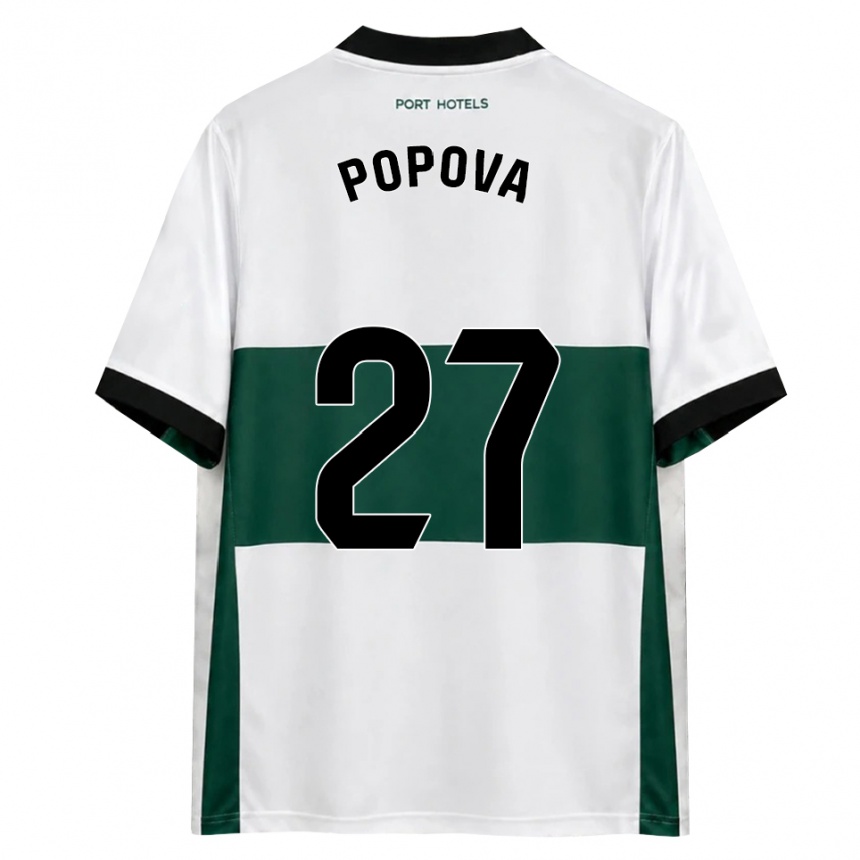 נשים כדורגל Ángela Popova Fedorova #27 ירוק לבן אדום ג'רזי ביתית 2026/27