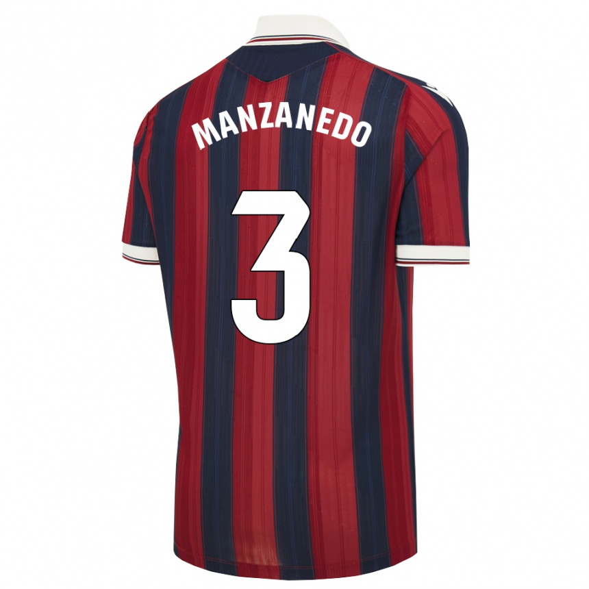 נשים כדורגל Aitor Manzanedo #3 כחול חצות אדום ג'רזי ביתית 2026/27