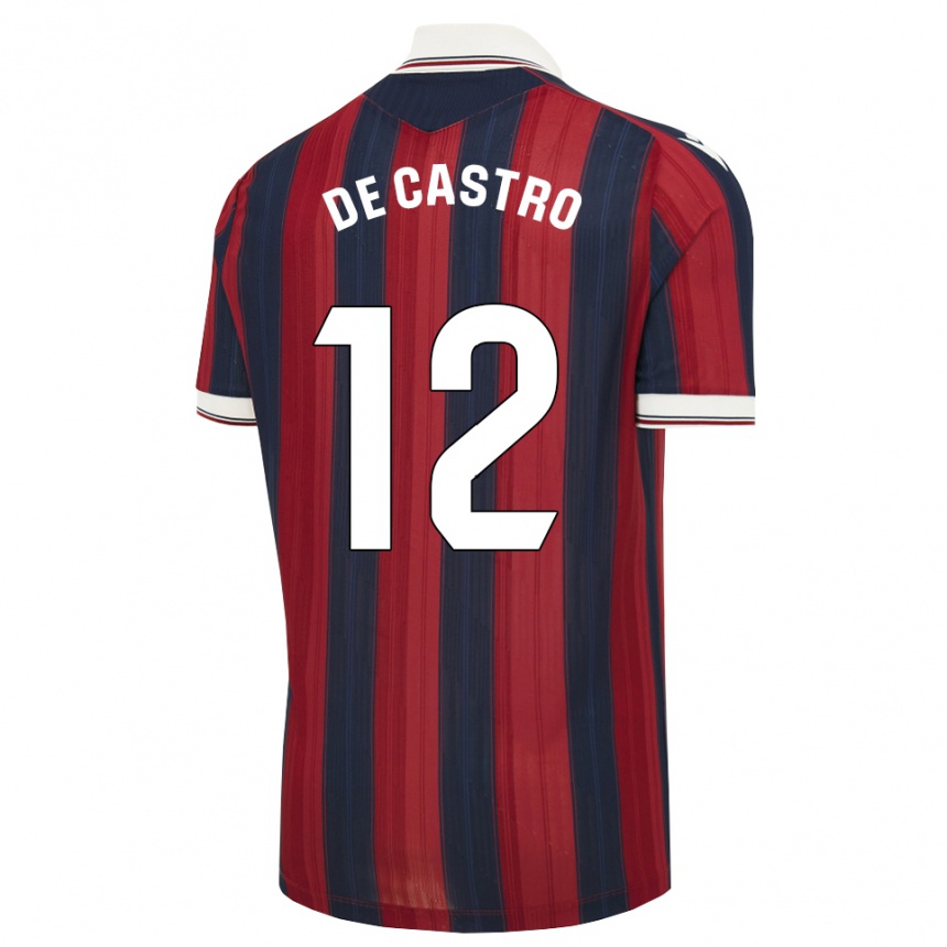 נשים כדורגל Asier De Castro #12 כחול חצות אדום ג'רזי ביתית 2026/27