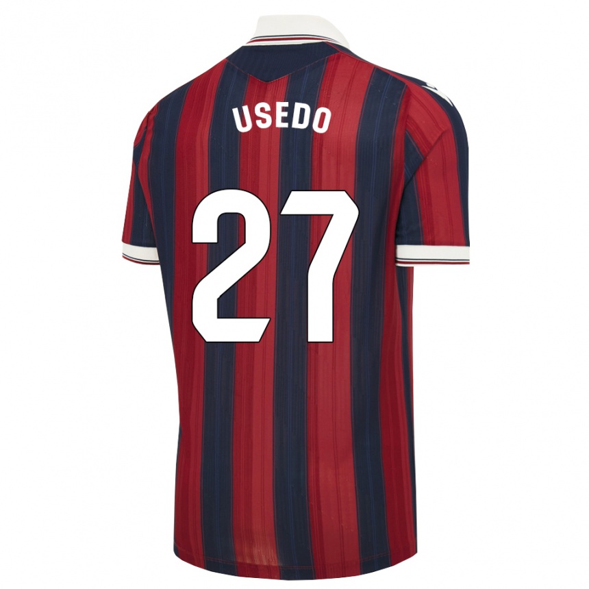 נשים כדורגל Manel Usedo #27 כחול חצות אדום ג'רזי ביתית 2026/27