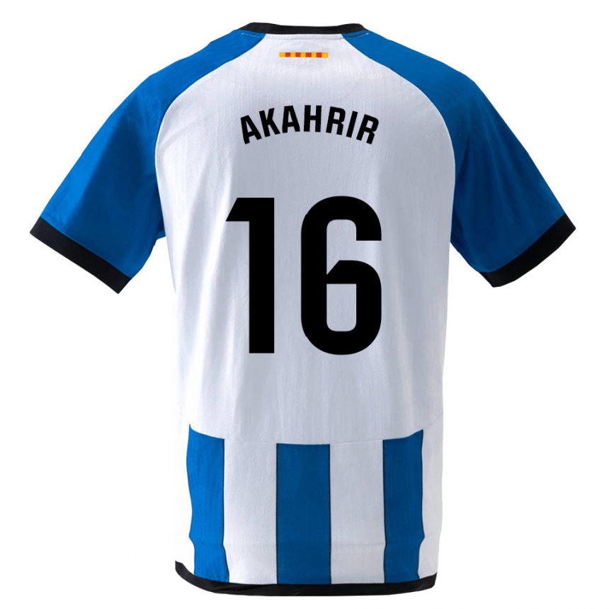 נשים כדורגל Mohamed Akahrir #16 כחול לבן מלכותי ג'רזי ביתית 2026/27