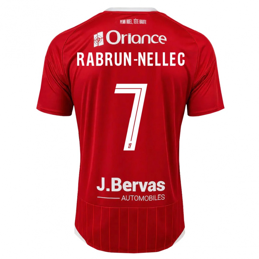 נשים כדורגל Yannis Rabrun-Nellec #7 לבן אדום ג'רזי ביתית 2026/27