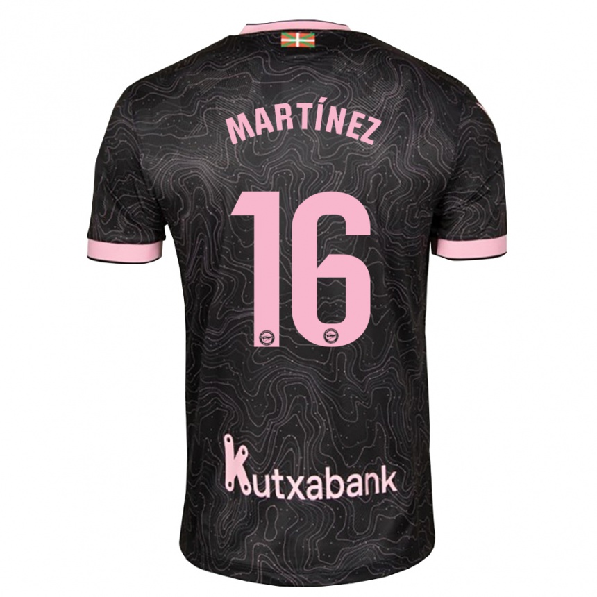 נשים כדורגל Hugo Martínez #16 שחור ורוד הרחק ג'רזי 2026/27