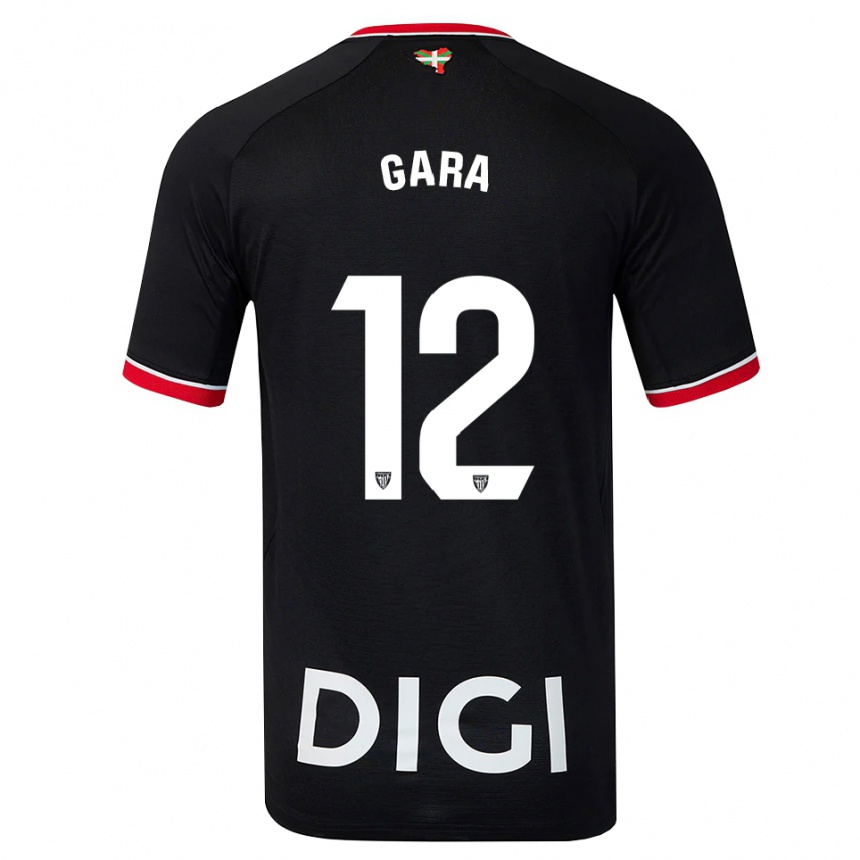נשים כדורגל Gara #12 שחור לבן אדום הרחק ג'רזי 2026/27