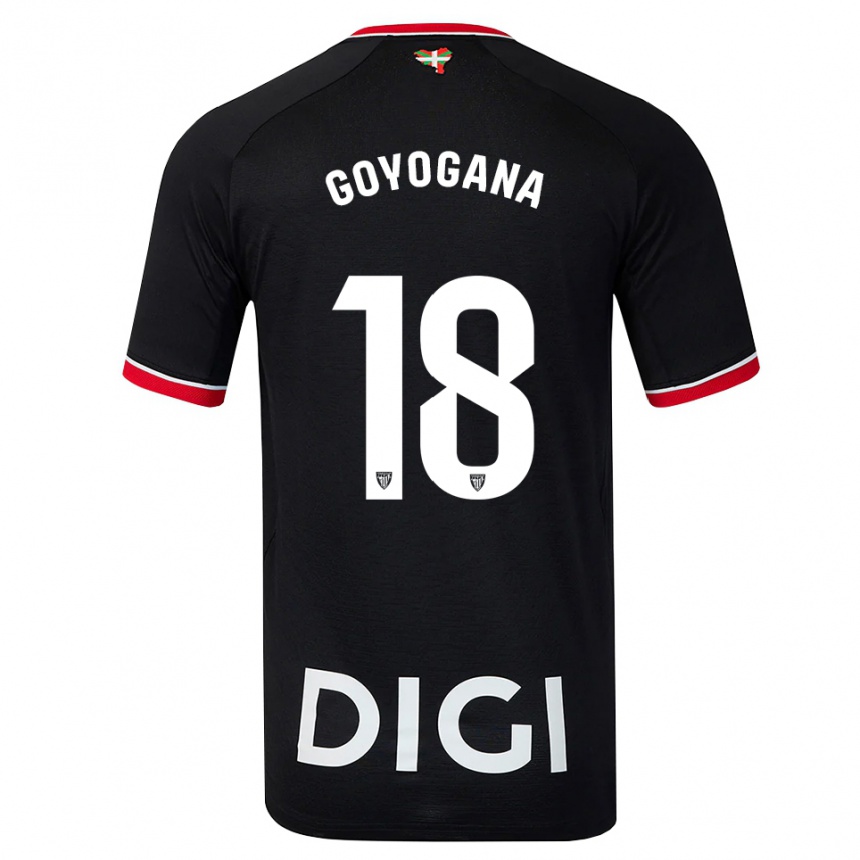 נשים כדורגל Unax Goyogana #18 שחור לבן אדום הרחק ג'רזי 2026/27