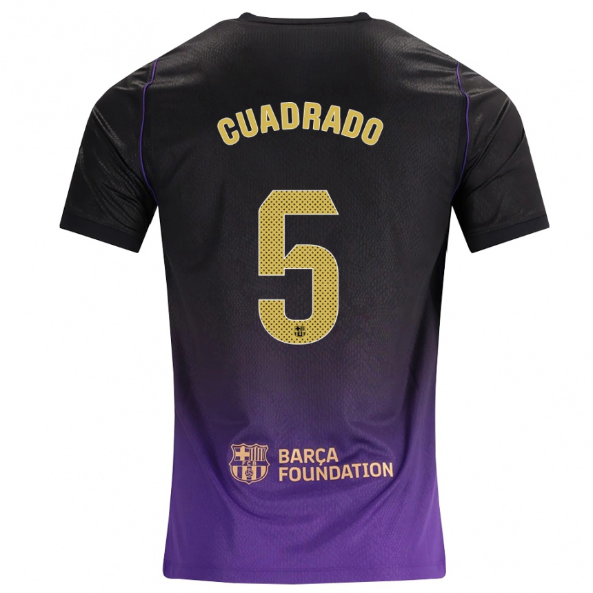 נשים כדורגל Adrián Cuadrado #5 סגול צהוב שחור הרחק ג'רזי 2026/27