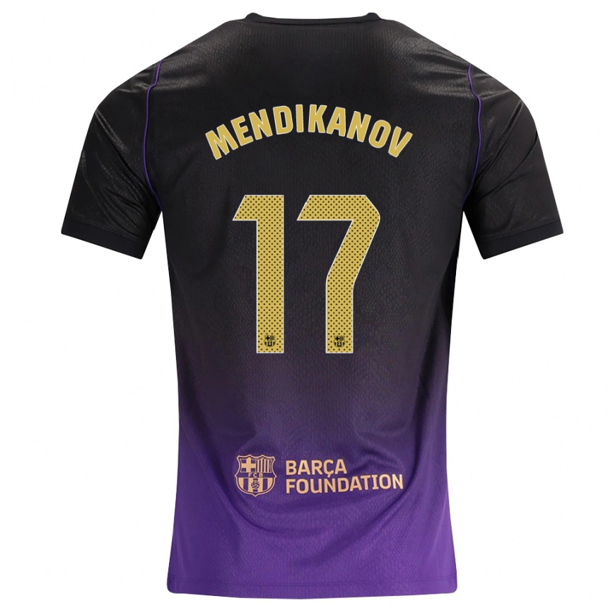 נשים כדורגל Karim Mendikanov #17 סגול צהוב שחור הרחק ג'רזי 2026/27