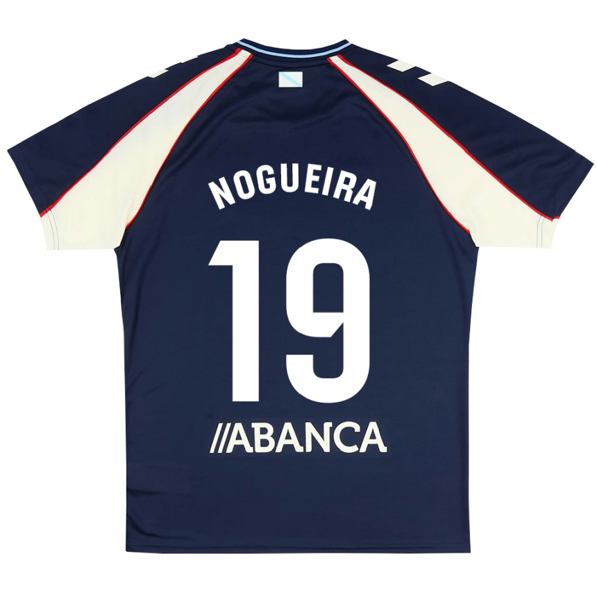 נשים כדורגל María Nogueira #19 כחול מלכותי אדום לבן הרחק ג'רזי 2026/27