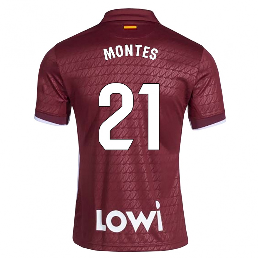 נשים כדורגל Jorge Montes #21 אדום כהה לבן הרחק ג'רזי 2026/27