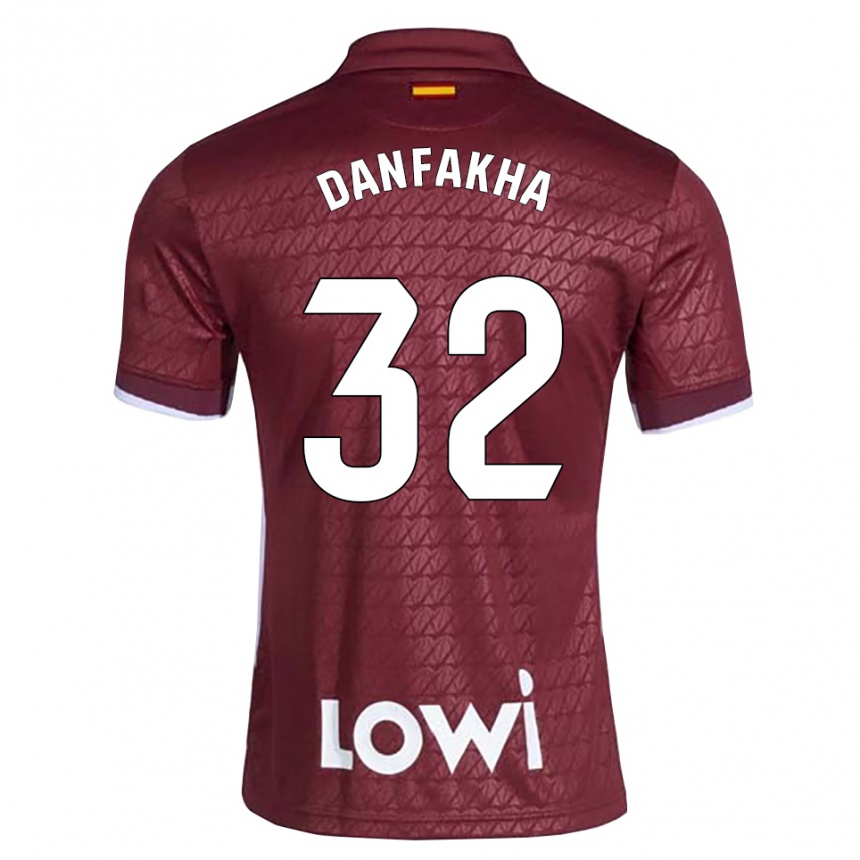 נשים כדורגל Ibrahima Danfakha #32 אדום כהה לבן הרחק ג'רזי 2026/27