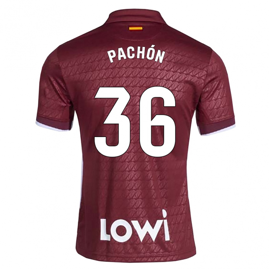 נשים כדורגל Marcos Pachón #36 אדום כהה לבן הרחק ג'רזי 2026/27