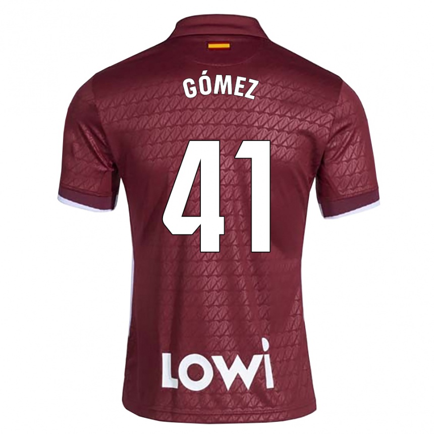 נשים כדורגל Álvaro Gómez #41 אדום כהה לבן הרחק ג'רזי 2026/27