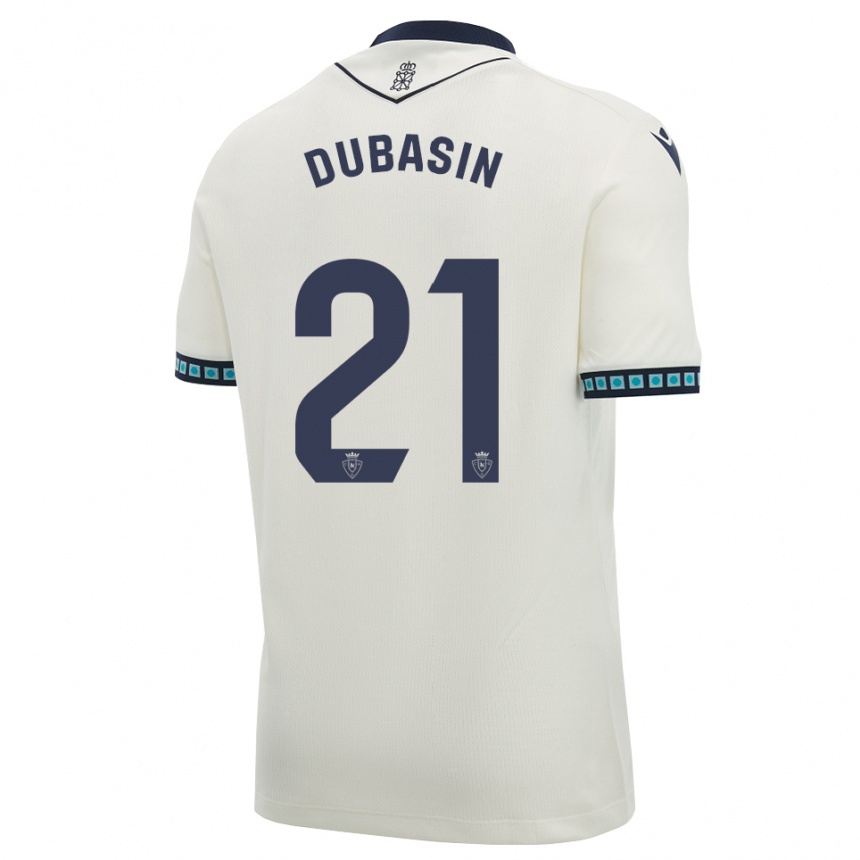 נשים כדורגל Jonathan Dubasin #21 לבן שחור כחול שמיים בהיר הרחק ג'רזי 2026/27