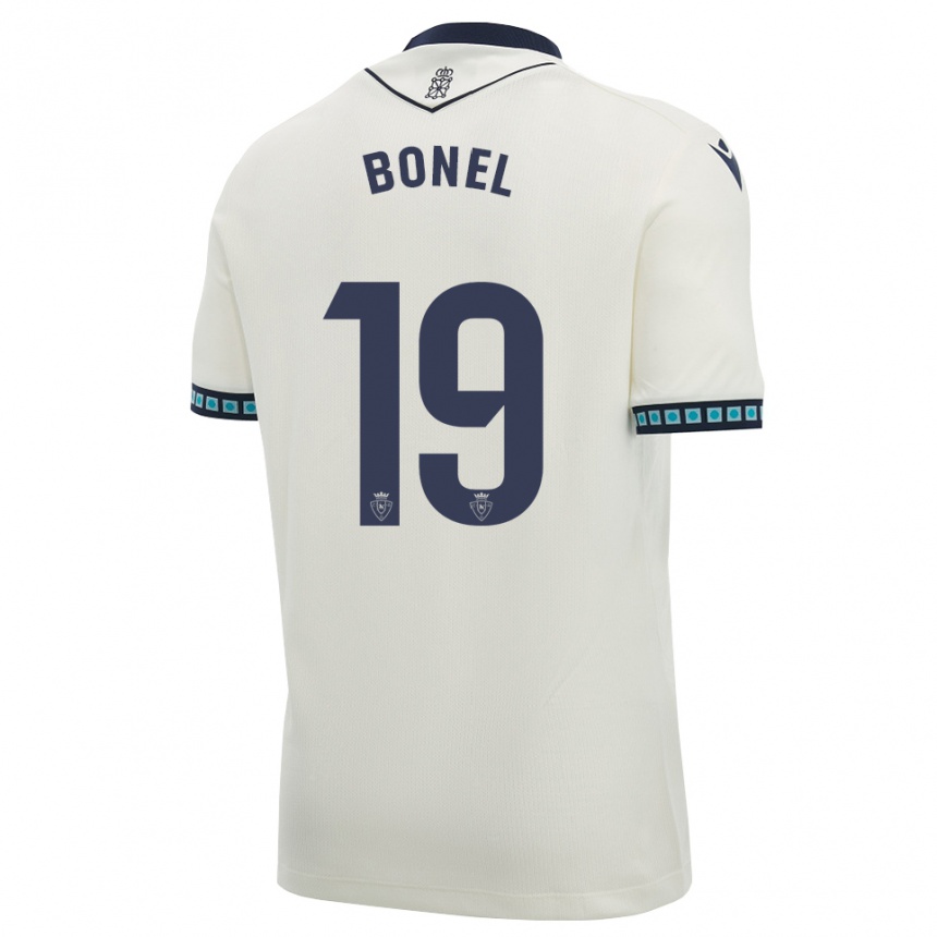 נשים כדורגל Asier Bonel #19 לבן שחור כחול שמיים בהיר הרחק ג'רזי 2026/27