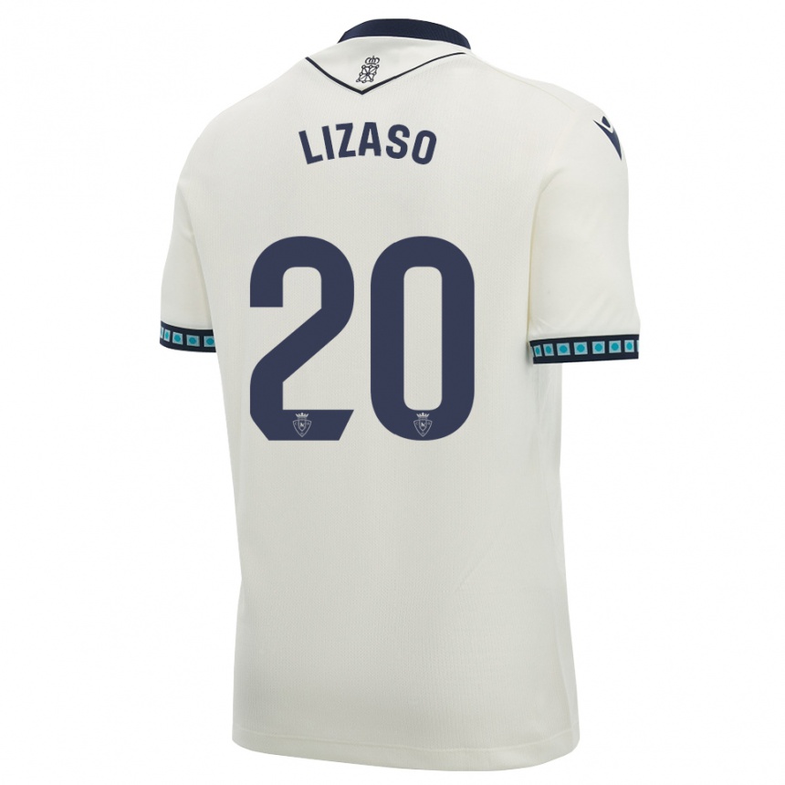 נשים כדורגל Iker Lizaso #20 לבן שחור כחול שמיים בהיר הרחק ג'רזי 2026/27