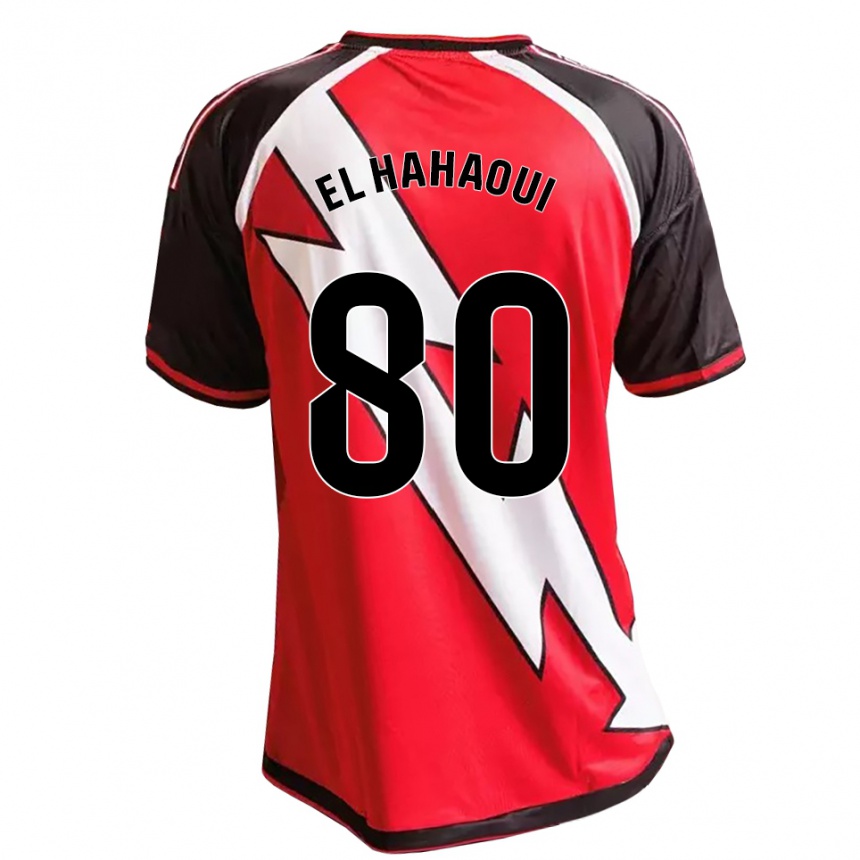נשים כדורגל Ayman El Hahaoui #80 לבן אדום שחור הרחק ג'רזי 2026/27