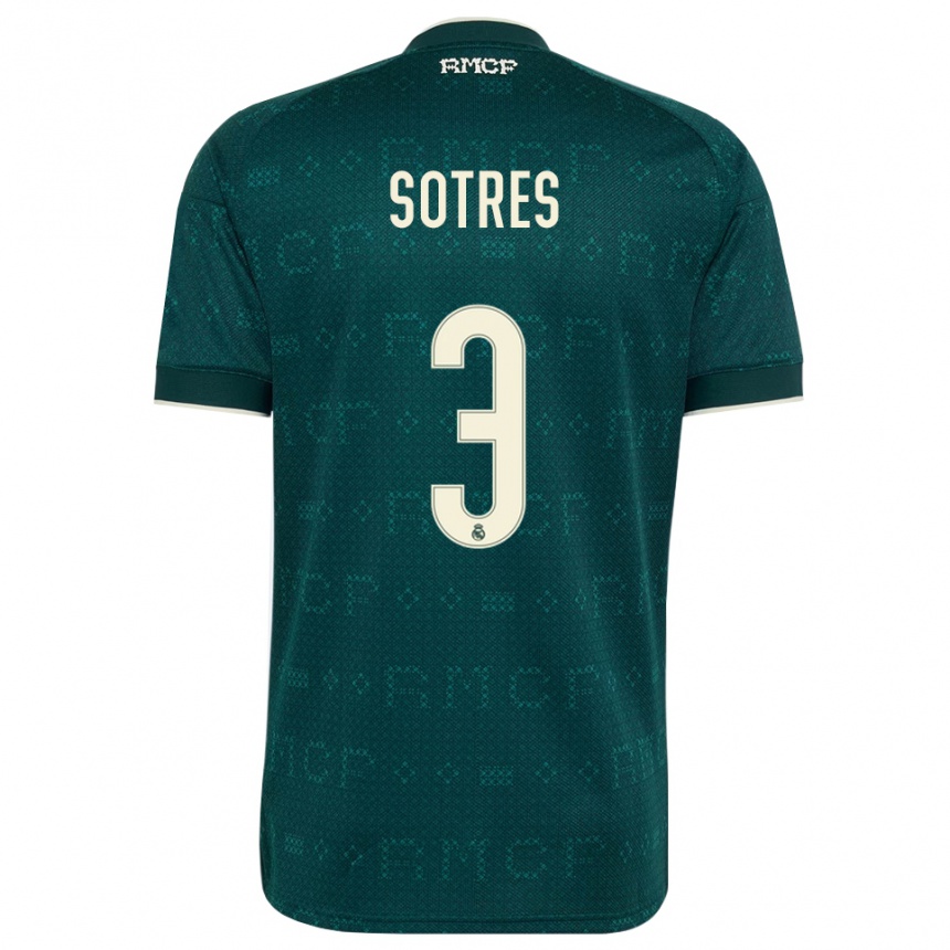 נשים כדורגל Alfredo Sotres #3 אפור כהה לבן הרחק ג'רזי 2026/27