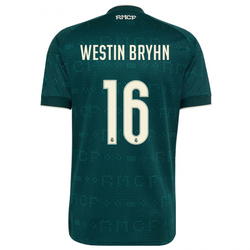נשים כדורגל Leon Westin Bryhn #16 אפור כהה לבן הרחק ג'רזי 2026/27