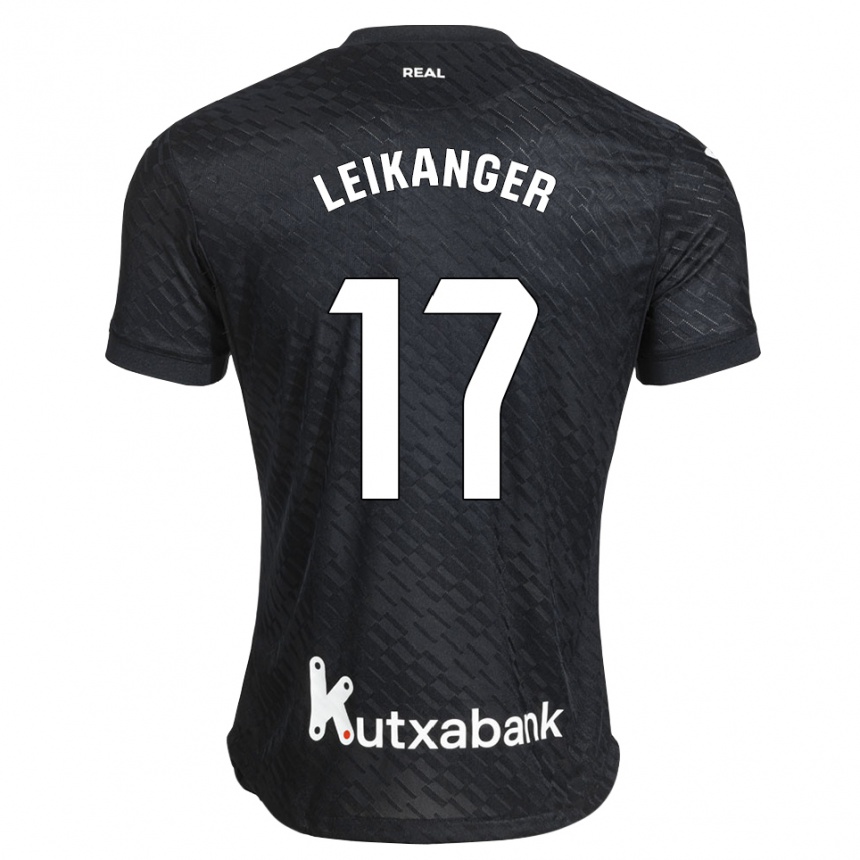 נשים כדורגל Thomas Leikanger #17 שחור לבן הרחק ג'רזי 2026/27