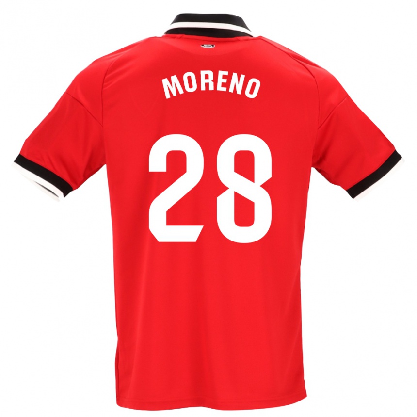 נשים כדורגל Fernando Moreno #28 לבן אדום שחור הרחק ג'רזי 2026/27