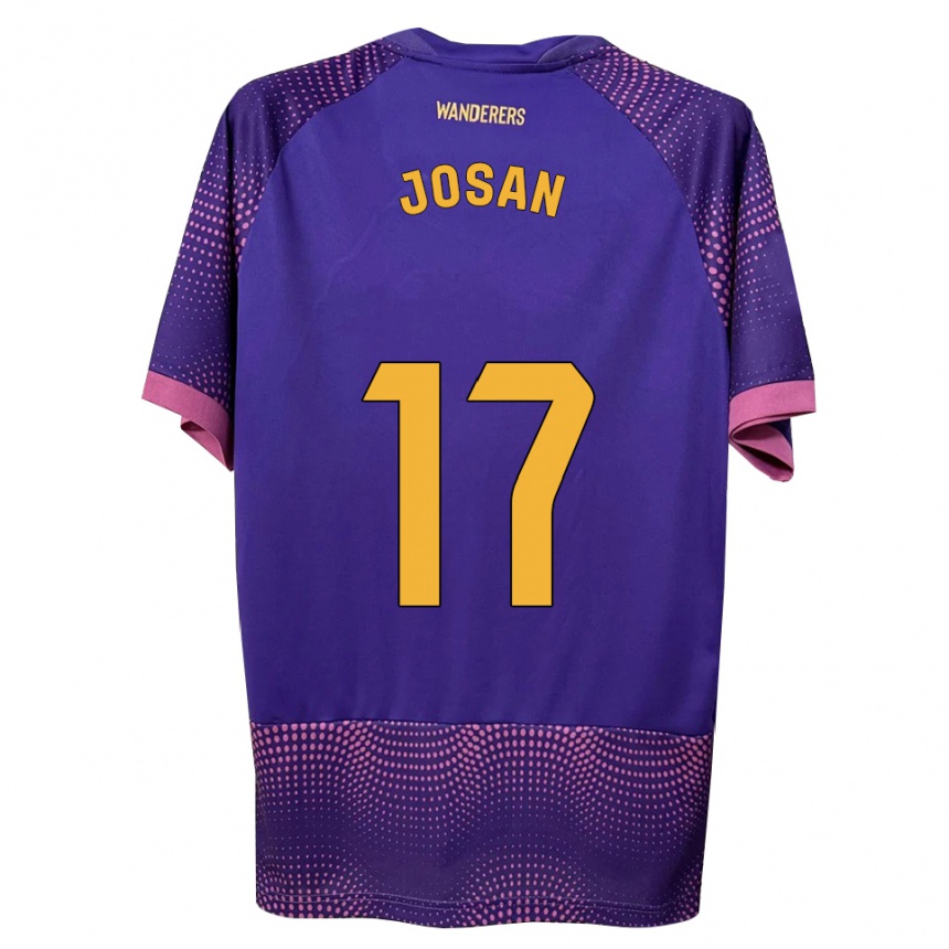נשים כדורגל Josan #17 לבן ורוד סגול הרחק ג'רזי 2026/27