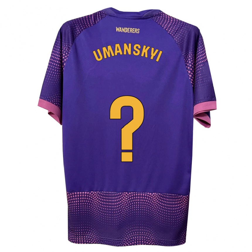 נשים כדורגל Volodymyr Umanskyi #0 לבן ורוד סגול הרחק ג'רזי 2026/27