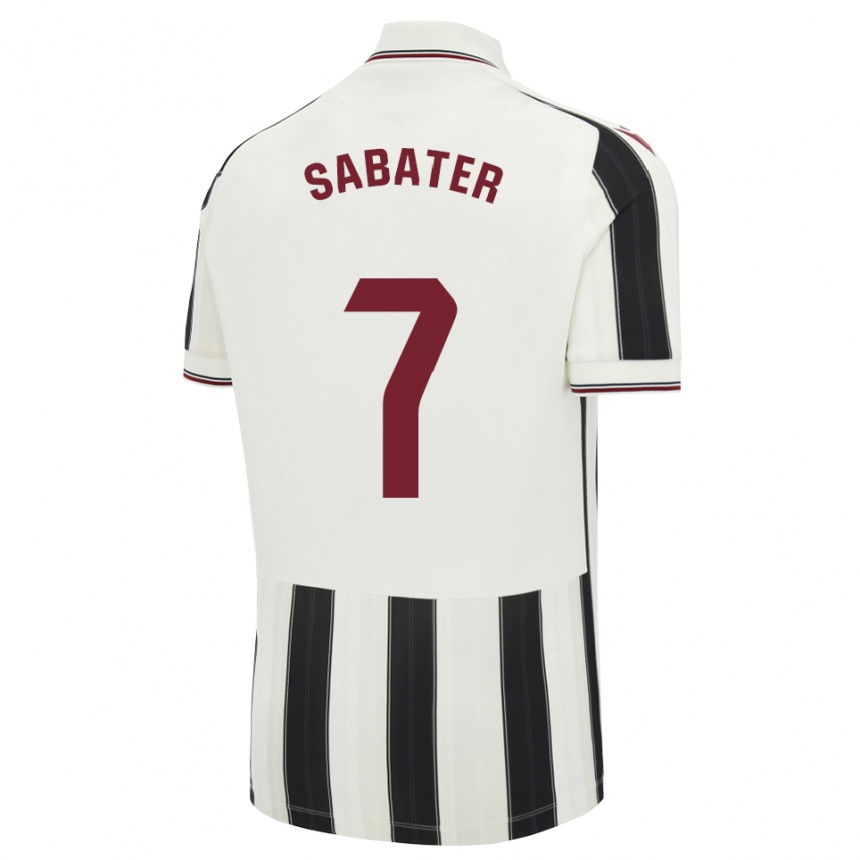 נשים כדורגל Ethan Sabater #7 לבן אדום שחור הרחק ג'רזי 2026/27