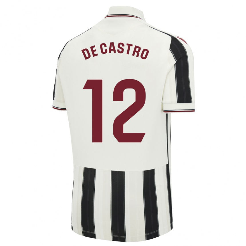 נשים כדורגל Asier De Castro #12 לבן אדום שחור הרחק ג'רזי 2026/27