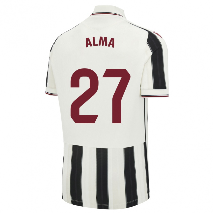 נשים כדורגל Alma Velasco #27 לבן אדום שחור הרחק ג'רזי 2026/27 נשים כדורגל Alma Velasco #27 לבן אדום שחור הרחק ג'רזי 2026/27