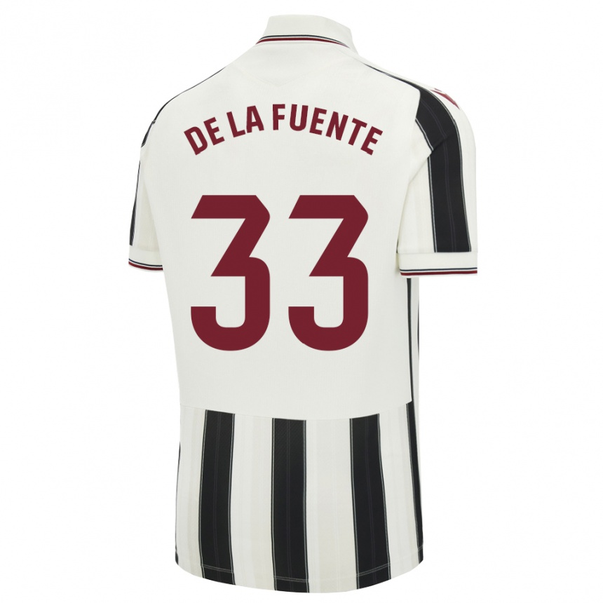 נשים כדורגל Alba De La Fuente #33 לבן אדום שחור הרחק ג'רזי 2026/27