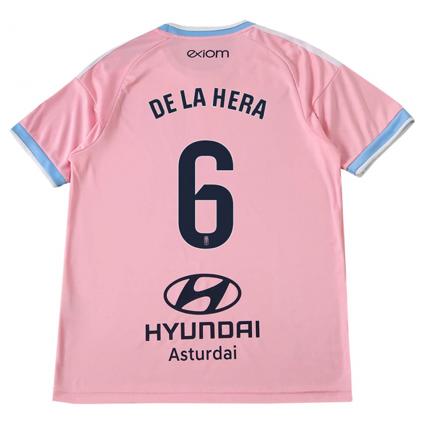 נשים כדורגל Óscar De La Hera #6 כחול תירס ורוד הרחק ג'רזי 2026/27