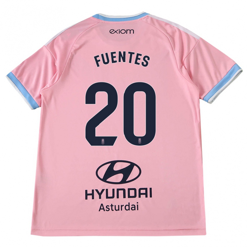 נשים כדורגל Jaime Fuentes #20 כחול תירס ורוד הרחק ג'רזי 2026/27
