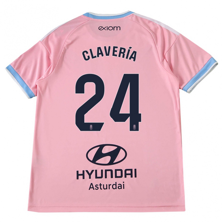 נשים כדורגל Miguel Clavería #24 כחול תירס ורוד הרחק ג'רזי 2026/27