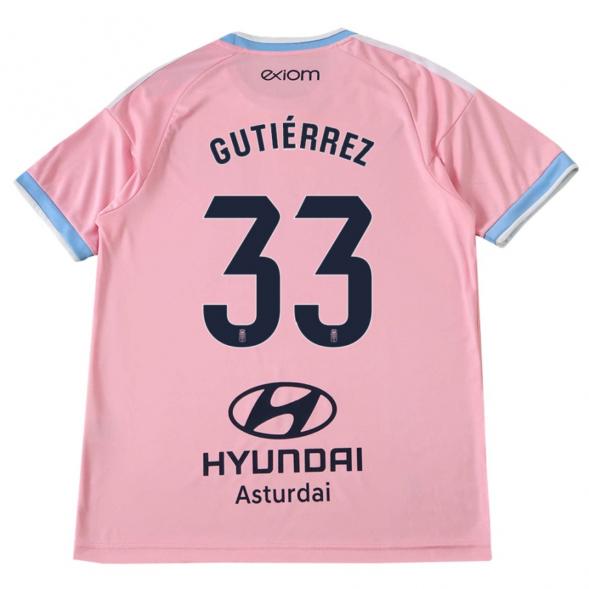 נשים כדורגל Raúl Gutiérrez #33 כחול תירס ורוד הרחק ג'רזי 2026/27