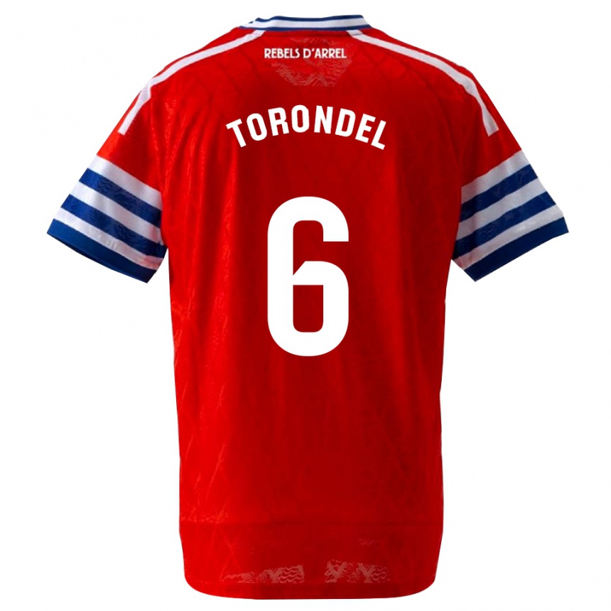 נשים כדורגל Hugo Torondel #6 כחול מלכותי אדום הרחק ג'רזי 2026/27