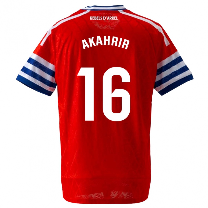 נשים כדורגל Mohamed Akahrir #16 כחול מלכותי אדום הרחק ג'רזי 2026/27